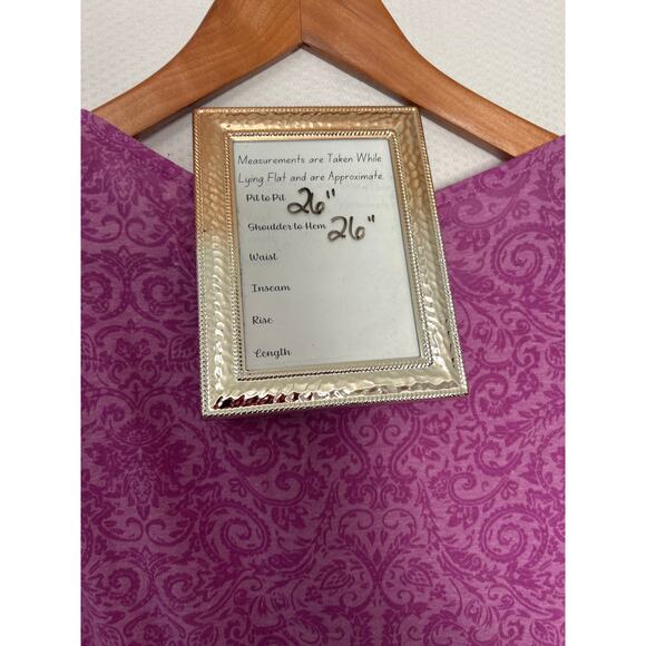 St John's Bay Purple Paisley Print Short Sleeve Top Ruched Tie Sleeve Tee XXL - Picture 7 of 8